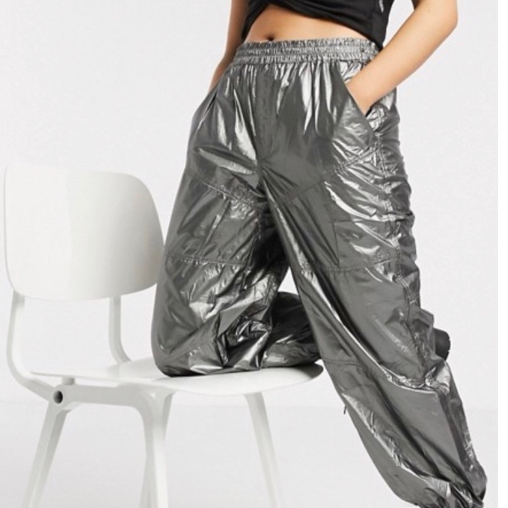 Free People Mirror Ball Pant Metallic Grey